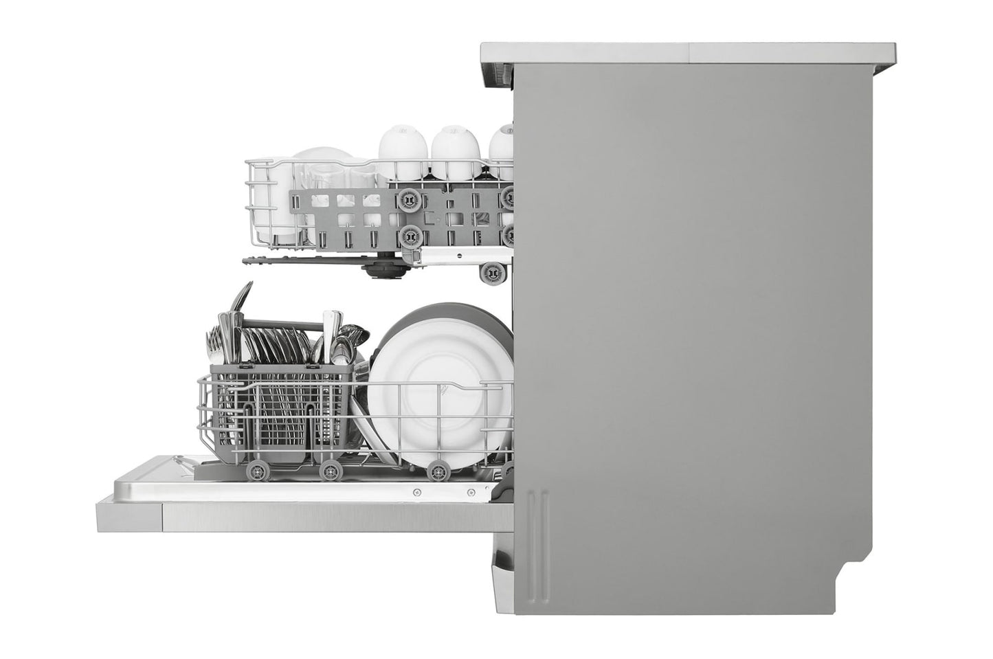 LG QuadWash™ Dishwasher, Inverter Direct Drive, 14 Place Setting, Prime Silver, DFC612FV