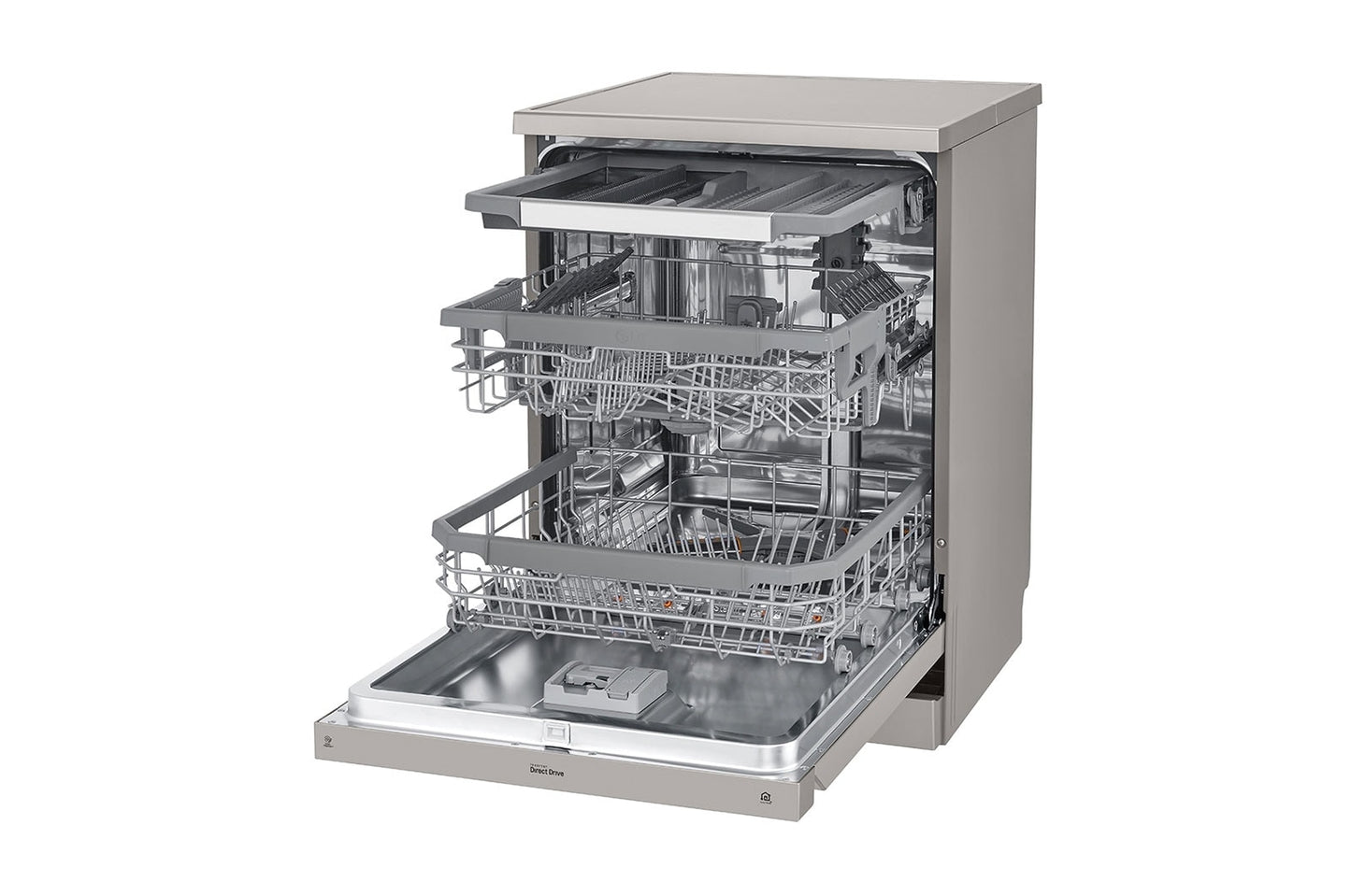 LG New QuadWash Steam Dishwasher, Inverter Direct Drive, Platinum Silver Color, DFC435FP
