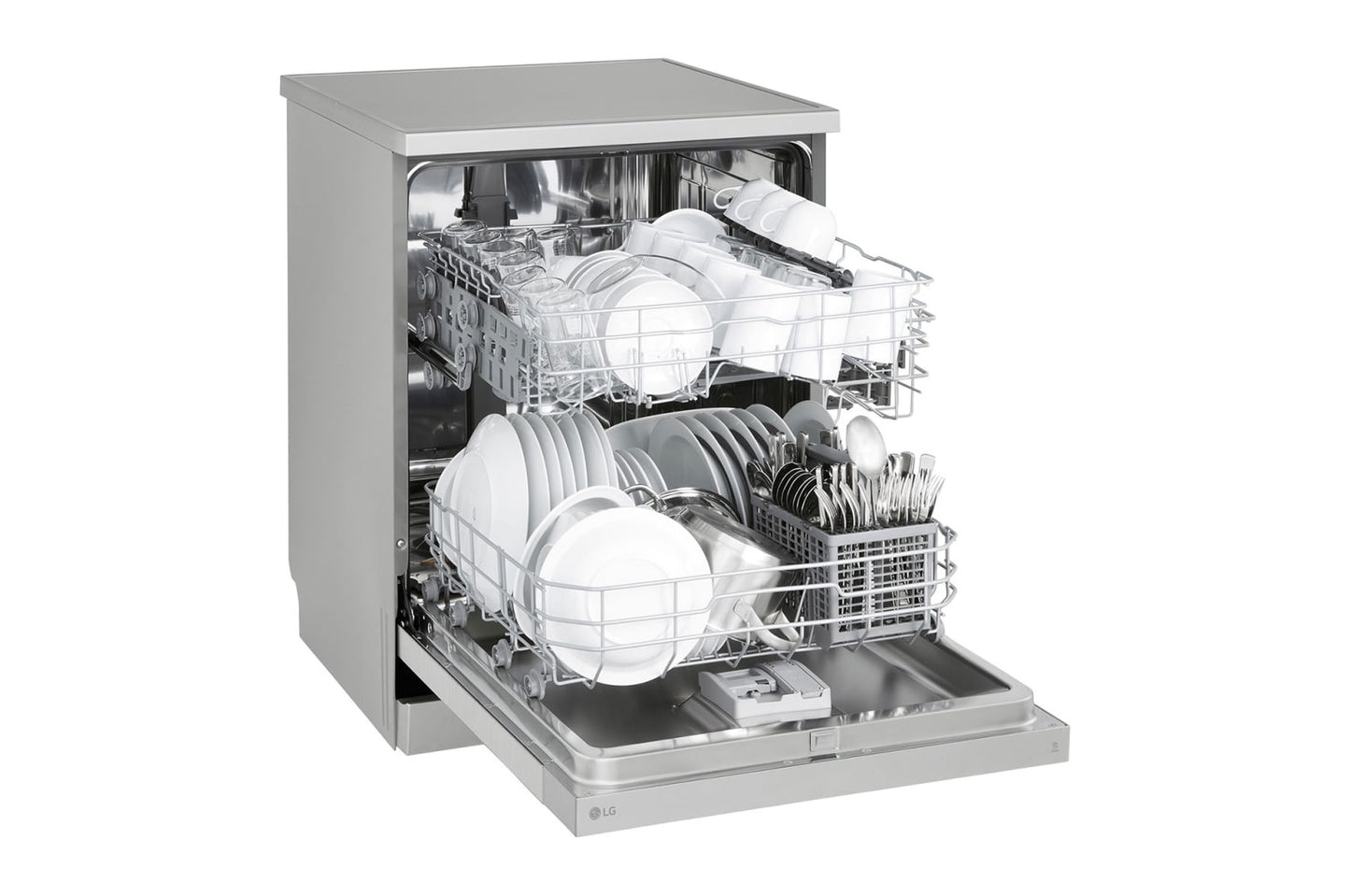 LG QuadWash™ Dishwasher, Inverter Direct Drive, 14 Place Setting, Prime Silver, DFC612FV