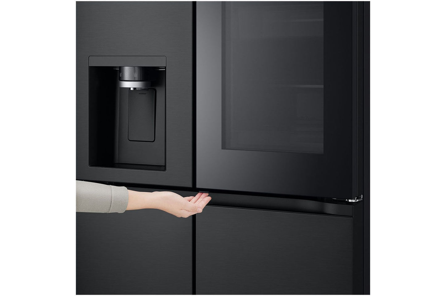 LG French Door Refrigerator with InstaView technology LFX29FFQYB Matte Black 508L