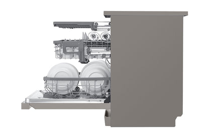 LG New QuadWash Steam Dishwasher, Inverter Direct Drive, Platinum Silver Color, DFC435FP