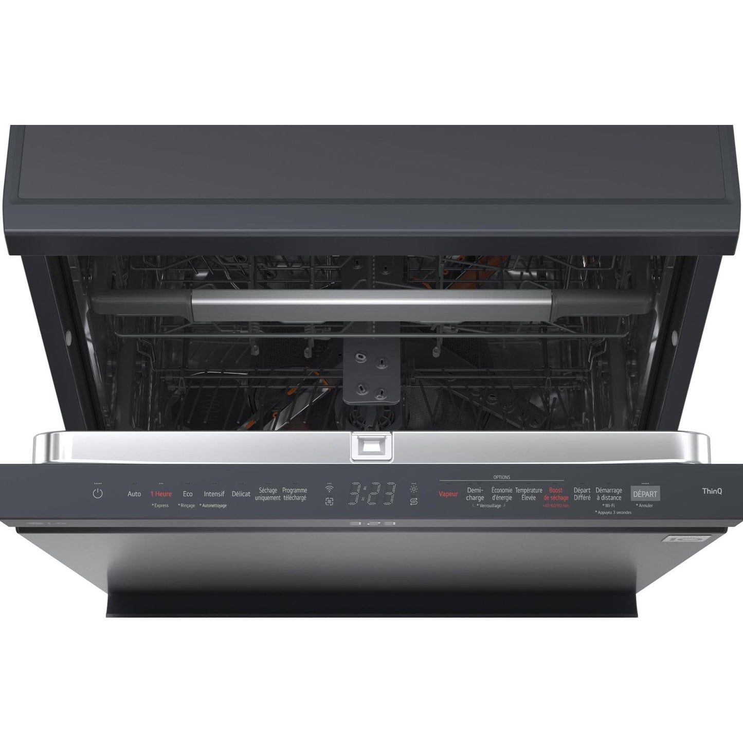 LG 14 Place Settings QuadWash Dishwasher with TrueSteam, Auto Open Dry and Heat Dry, Matte Black, DFC287HMS