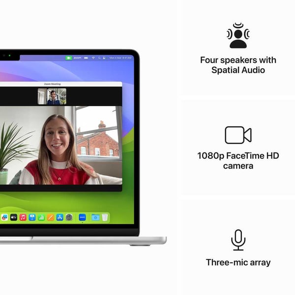 Apple Macbook Air 13-inch (2024), M3 chip with 8-core CPU, 24GB RAM, 512GB SSD, 10-core GPU, 13.6-inch Liquid Retina XDR display, Arb-Eng Keyboard, UAE Version, Silver, MC8N4AB/A