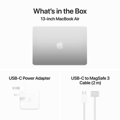 Apple Macbook Air 13-inch (2024), M3 chip with 8-core CPU, 24GB RAM, 512GB SSD, 10-core GPU, 13.6-inch Liquid Retina XDR display, Arb-Eng Keyboard, UAE Version, Silver, MC8N4AB/A