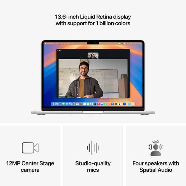 Apple MacBook Air 13 Inch Apple M4 Chip 16GB RAM 512GB SSD Silver UAE Version