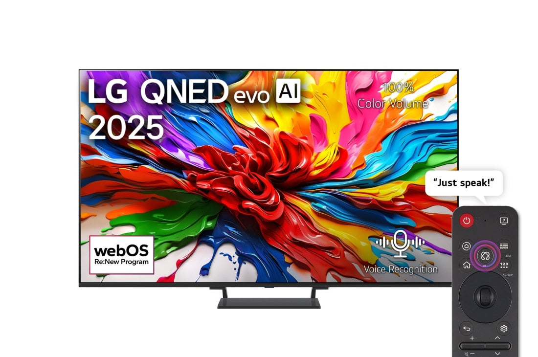 LG 65-inch QNED evo AI QNED93 4K 144Hz Smart Television AI Magic remote webOS25 (2025)
