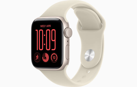 Apple Watch SE 3 GPS 40mm – Starlight Aluminium Case with Sand Sport Band (S/M) – S10 Chip, Always-On Retina Display, 18-Hour Battery, 50m Water Resistant