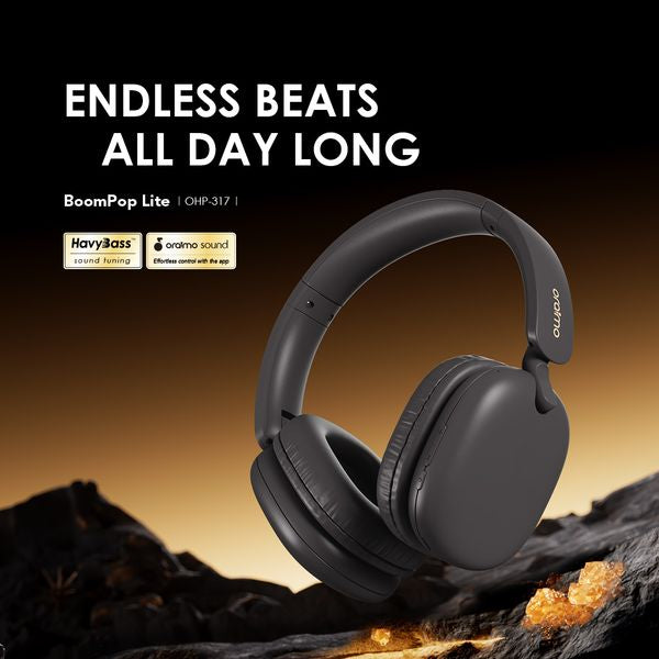 Oraimo  BoomPop Lite  Over-Ear  On Ear Headset, BT V5.3, ENC, 60-Hour Long Playtime, Gold, OHP-317LGLD