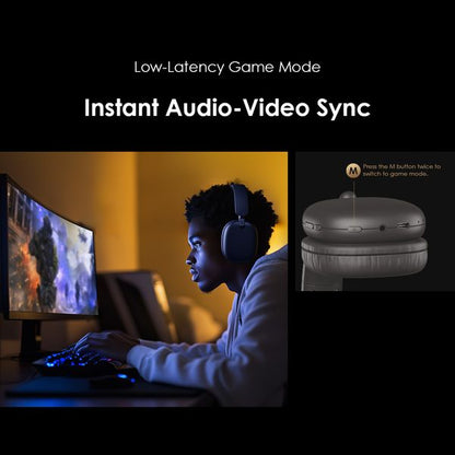 Oraimo  BoomPop Lite  Over-Ear  On Ear Headset, BT V5.3, ENC, 60-Hour Long Playtime, Gold, OHP-317LGLD