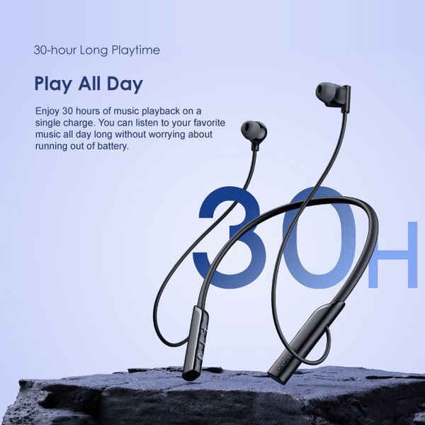 Oraimo  necklace lite Vibration Notifications Neckband, BT V5.3, 220mAh, Dual-device Connectivity, Blue, OEB-E311BLU