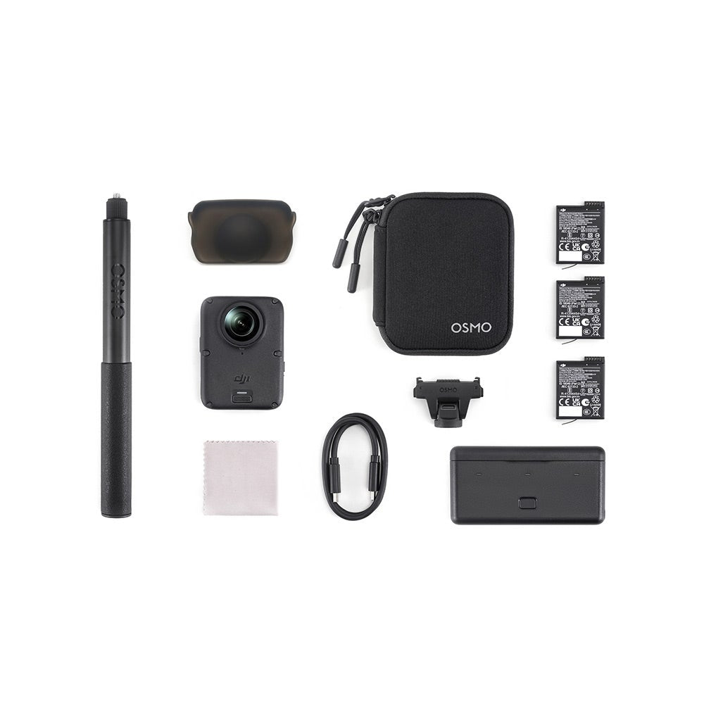 DJI Osmo 360 II Adventure Combo DJI-ZX200-C2 — 8K/60fps 360° Camera, IP68, 1/1.1" CMOS, 105GB Built-in (Black)