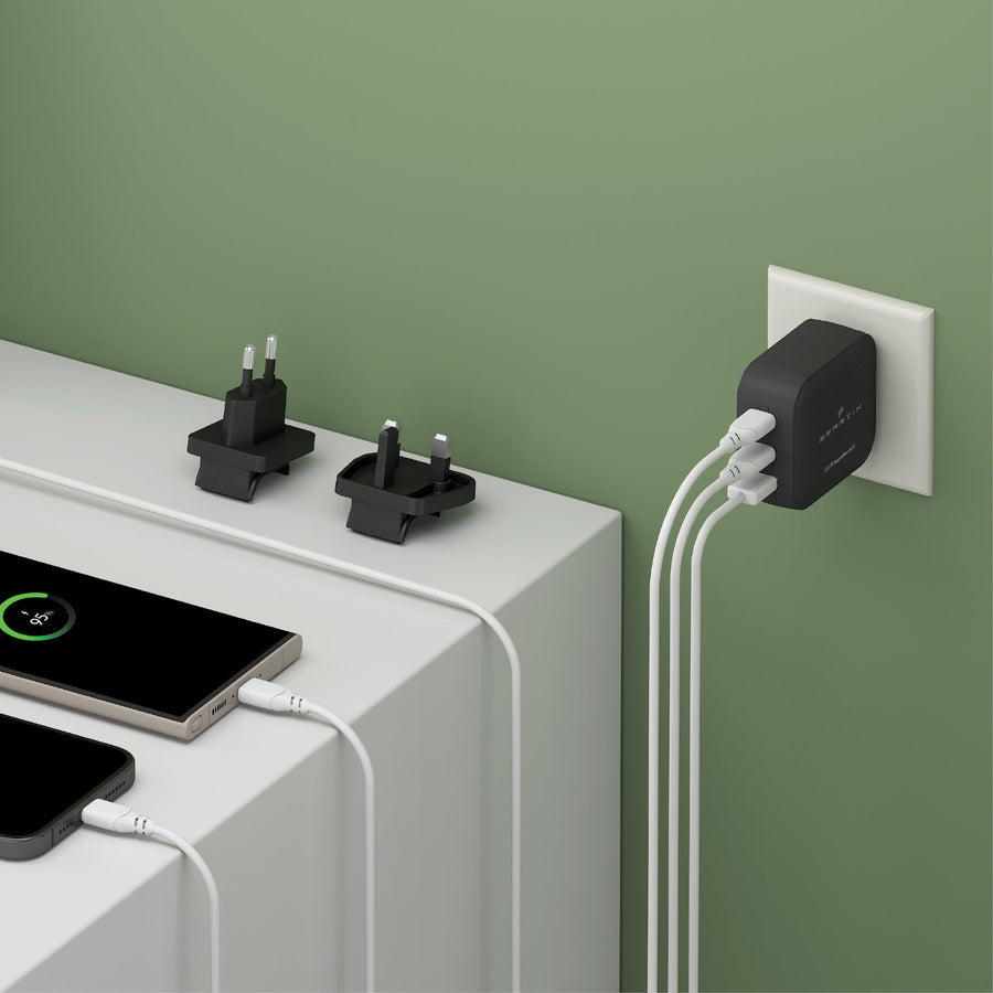 Smartix Premium 100W GaN Wall Adaptor - 2x 100W USB-C PD, Black