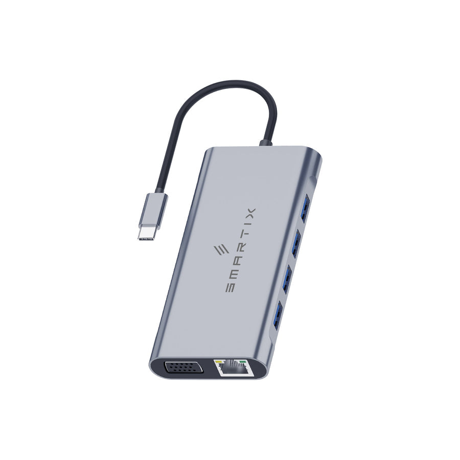 Smartix Premium 11-in-1 USB-C Hub with 100W USB-C PD, Silver