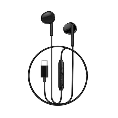 WIWU Type-C Wired Earphones Black, EB314