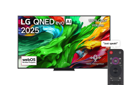 LG 75-inch evo AI QNED86 MiniLED 4K Smart TV with AI, VRR 144Hz, Magic remote, webOS 25, 75QNED86A6A-AMAE (2025)