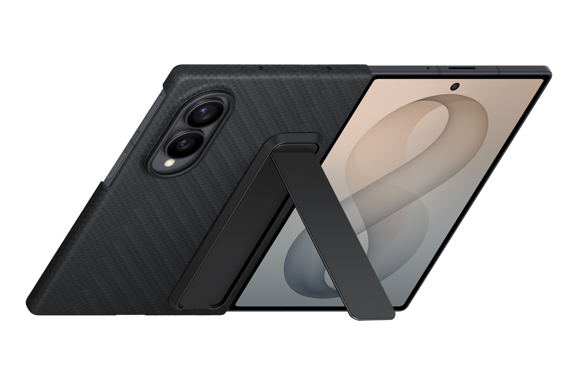 Samsung Z Fold8 Carbon Standing Case - Portrait