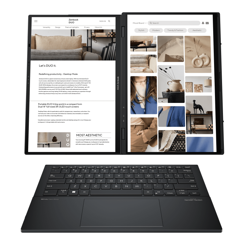 ASUS Zenbook Duo 14 OLED UX8406 Inkwell Gray - Desktop Mode
