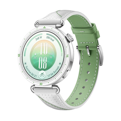 Huawei Watch GT 7 41mm Konsu Leather Strap Green White — Smartwatch