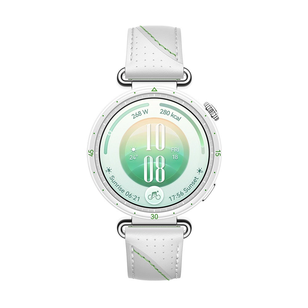Huawei Watch GT 7 41mm Konsu Leather Strap Green White — Smartwatch