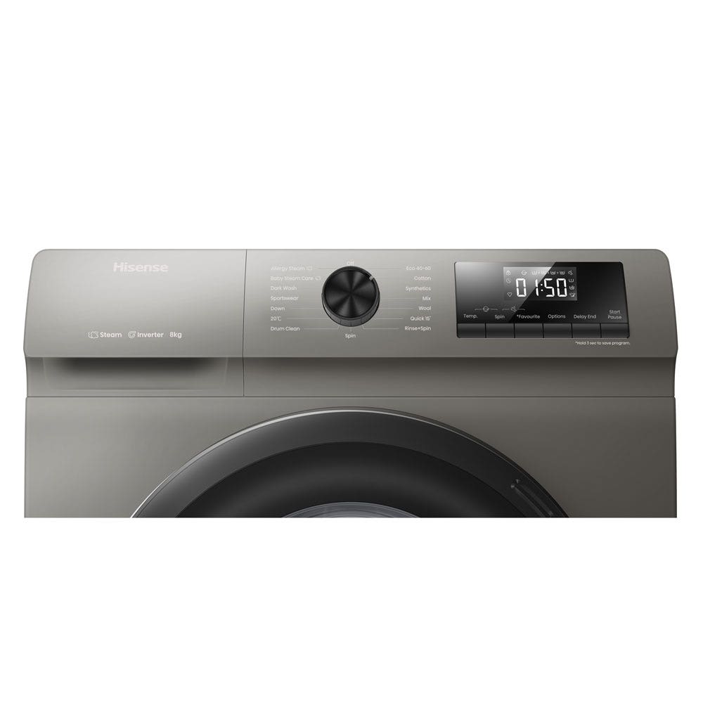 Hisense Front Load Washing Machine, 8 Kg, WFQP8012TS