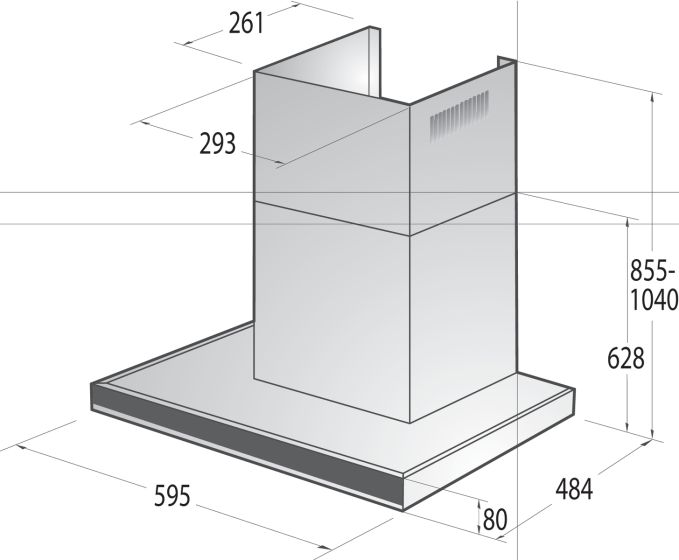 Gorenje Built-In Chimney Hood, T-shape, 60cm, Stainless Steel, WHT644EXGB