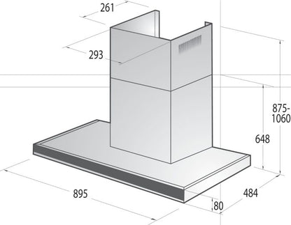 Gorenje Built-In Chimney Hood, T-shape, 90cm, Stainless Steel, WHT944EXGB