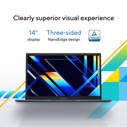 ASUS Vivobook 14 X1404VA‑EB385W – Intel Core 5‑120U | Intel Graphics | 16 GB RAM | 14″ FHD Display | Quiet Blue