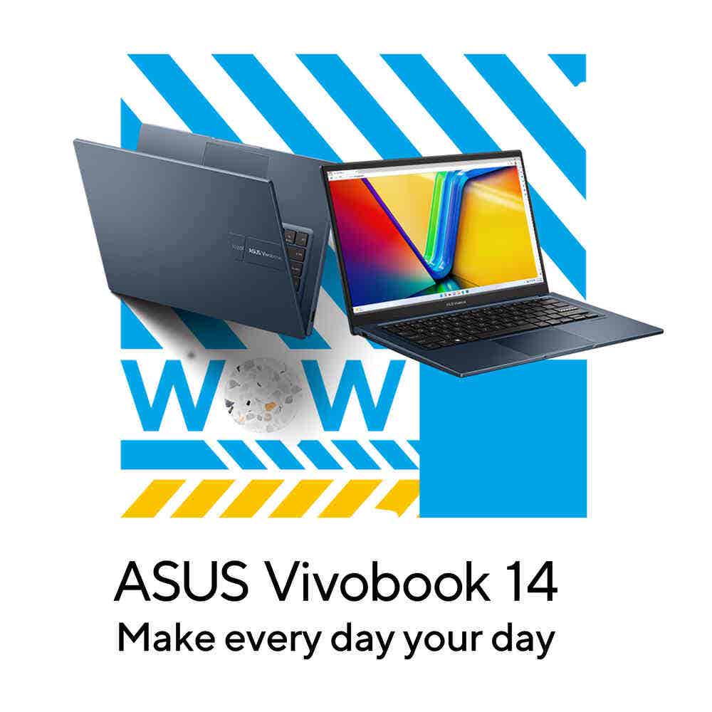 ASUS Vivobook X1404VA-NKI715WU  Laptop, Intel 13th Gen i7-1355U, 16GB RAM, 512GB SSD, Intel Iris Xe, 14 Full HD, Windows 11 Home, Quiet Blue