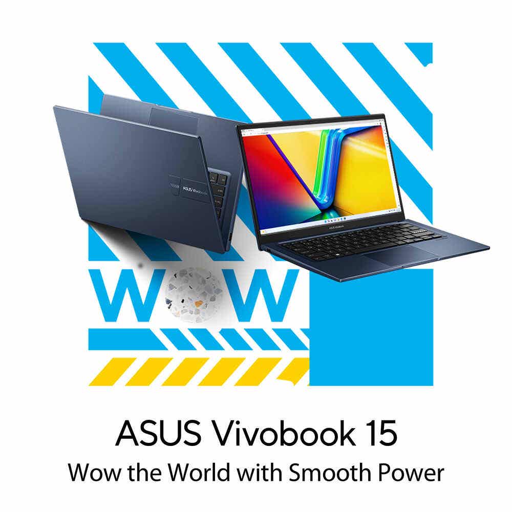 ASUS Vivobook X1502ZA-EJ2260W  Laptop, Intel 12th Gen i7-12700H, 8GB RAM, 512GB SSD, Intel UHD, 15.6 Full HD, Windows 11 Home, Quiet Blue