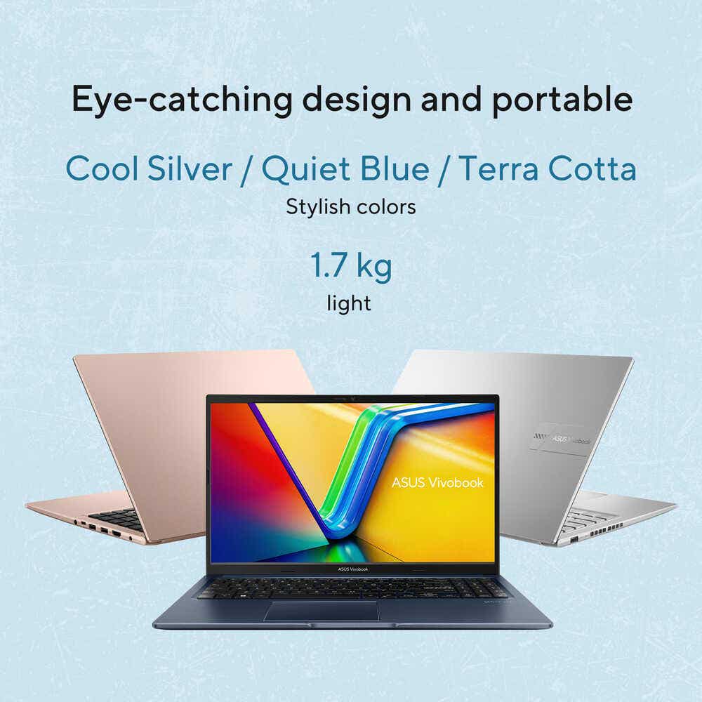 ASUS Vivobook X1502ZA-EJ2260W  Laptop, Intel 12th Gen i7-12700H, 8GB RAM, 512GB SSD, Intel UHD, 15.6 Full HD, Windows 11 Home, Quiet Blue